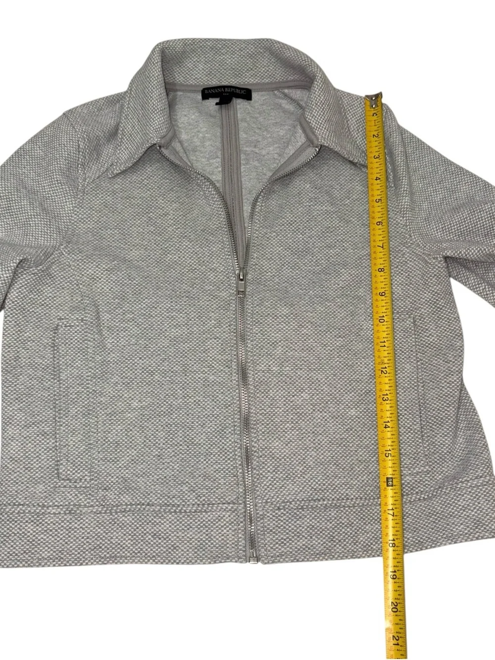 Banana Republic Light Gray Zip-Front Women's Jacket size Small